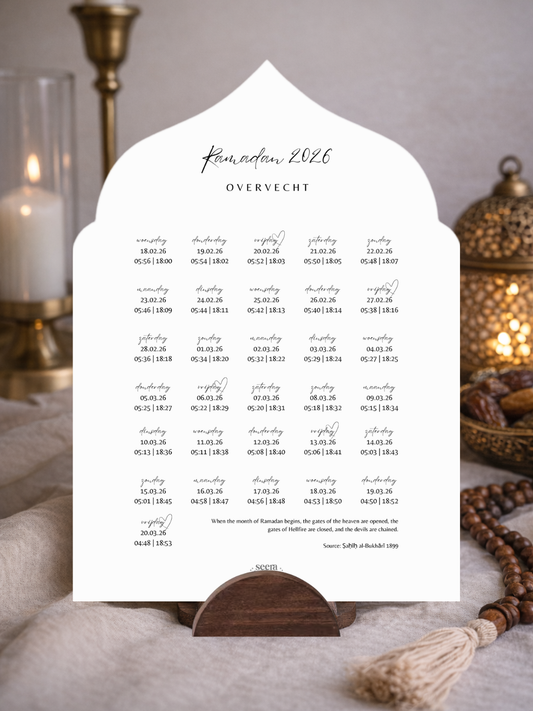 Ramadan Kalender 2026 | Gepersonaliseerd per moskee